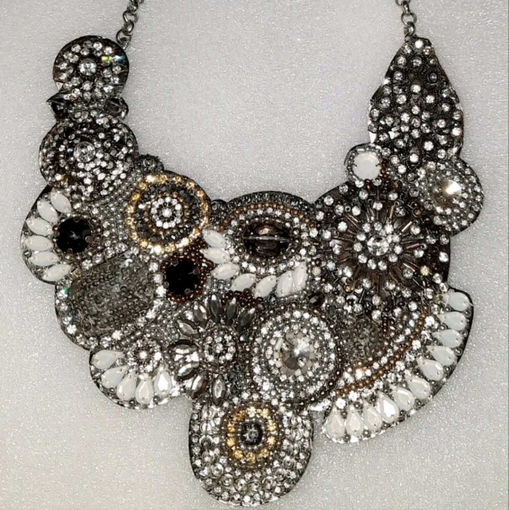 Chicos Sequined Bib Statement Necklace - image 2